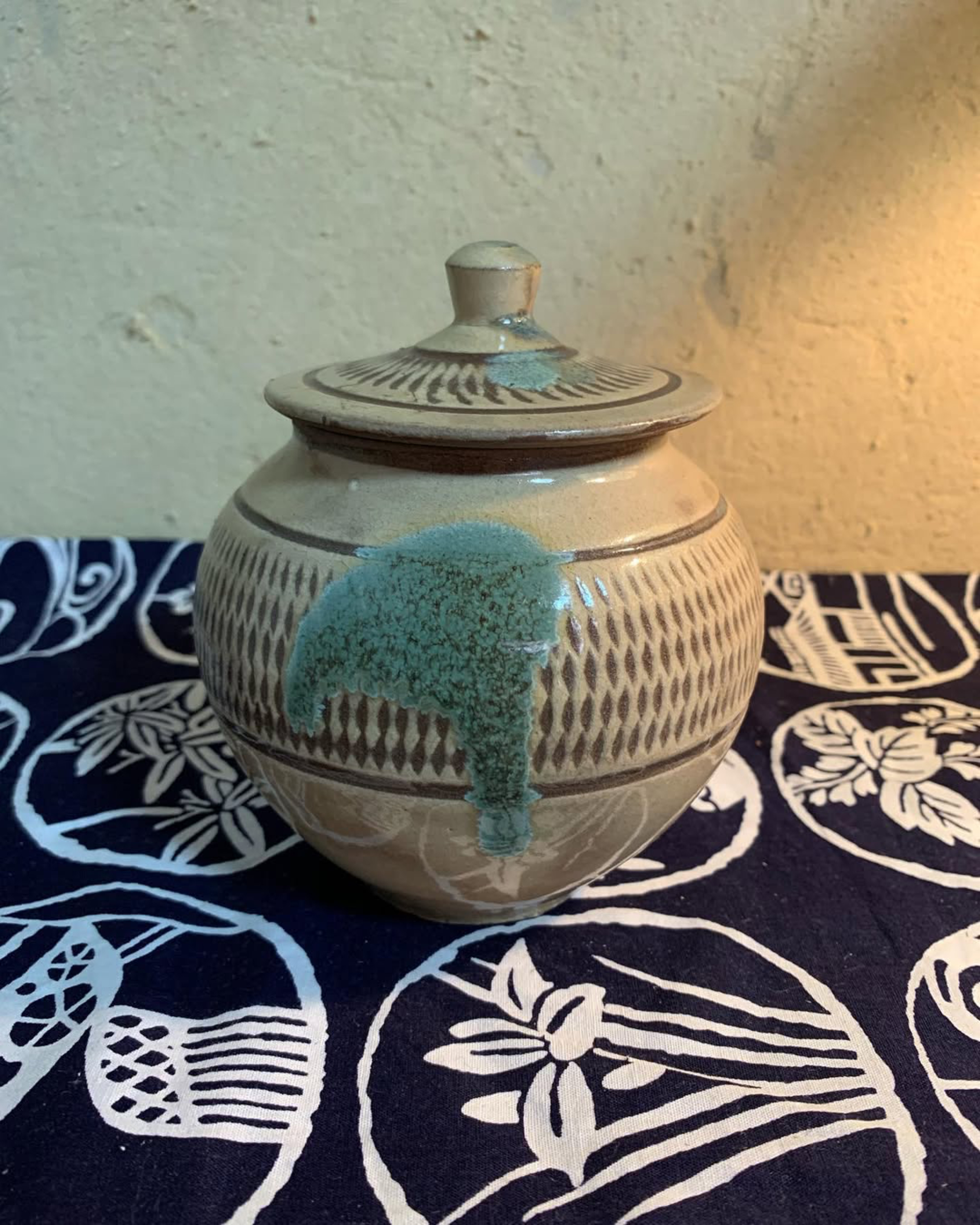 小鹿田焼 蓋付壺 Ontayaki Lidded Jar 立体・オブジェ 鎌倉梶原陶苑