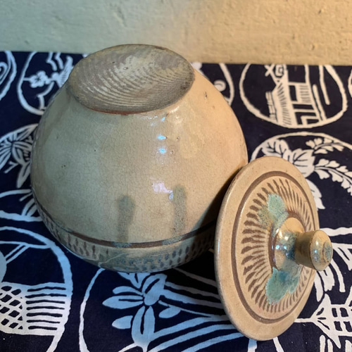 小鹿田焼 おんたやき 壺 大壺 花瓶 焼物 陶器 新品 48cm 小鹿田焼 蓋付壺 Ontayaki Lidded Jar 立体・オブジェ 鎌倉梶原陶苑
