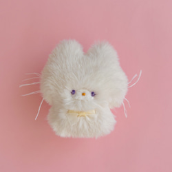 ビオラの花飾り ポシェットしたょ！milk teaのねこちゃん♡ぬいぐるみ