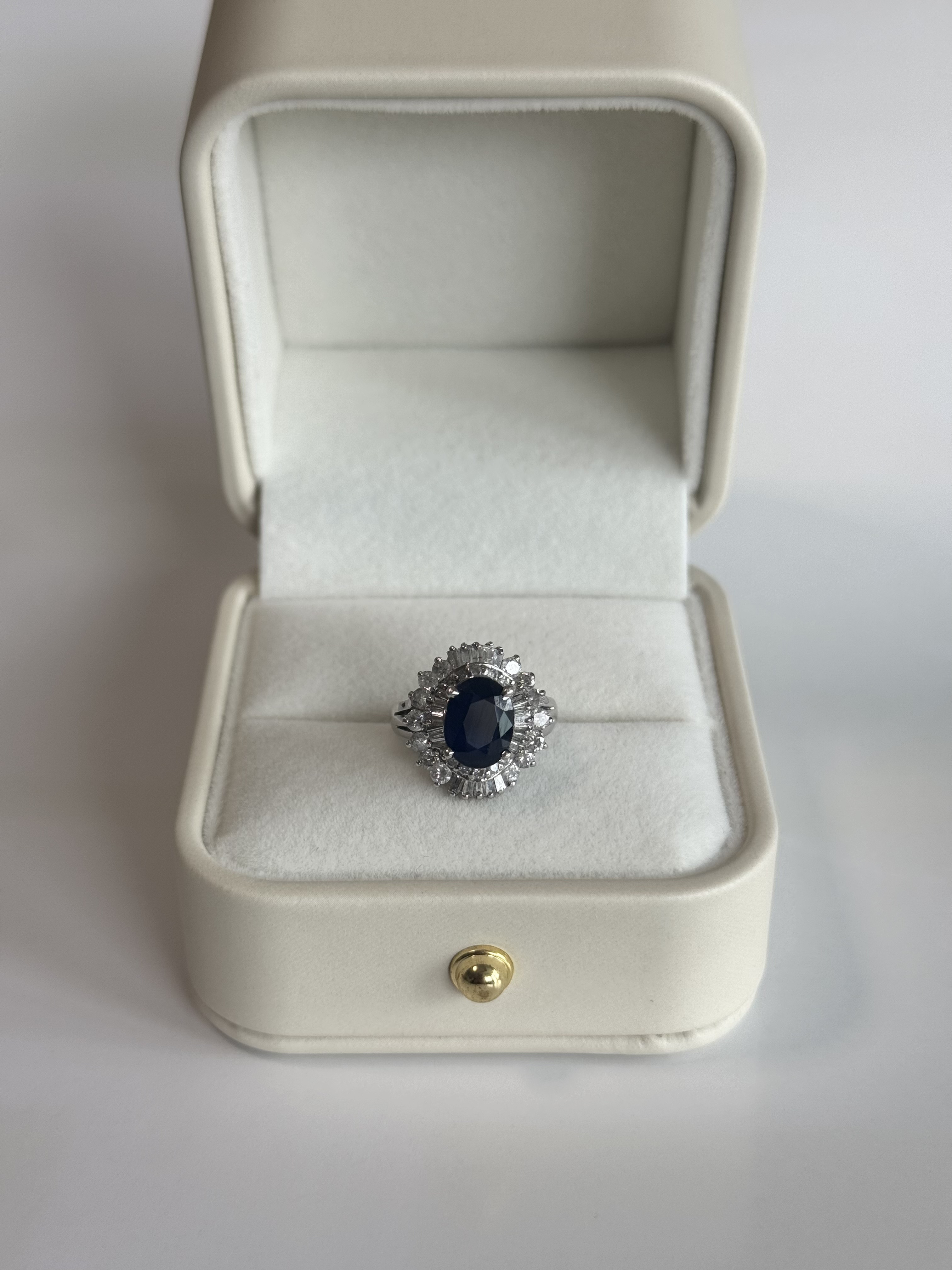 PT900 サファイア 2ct ダイヤモンド