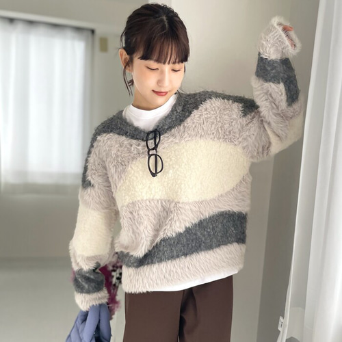 AW新作】年齢問わず着たい、大人の柄ニット♡ 高見えウェーブ柄
