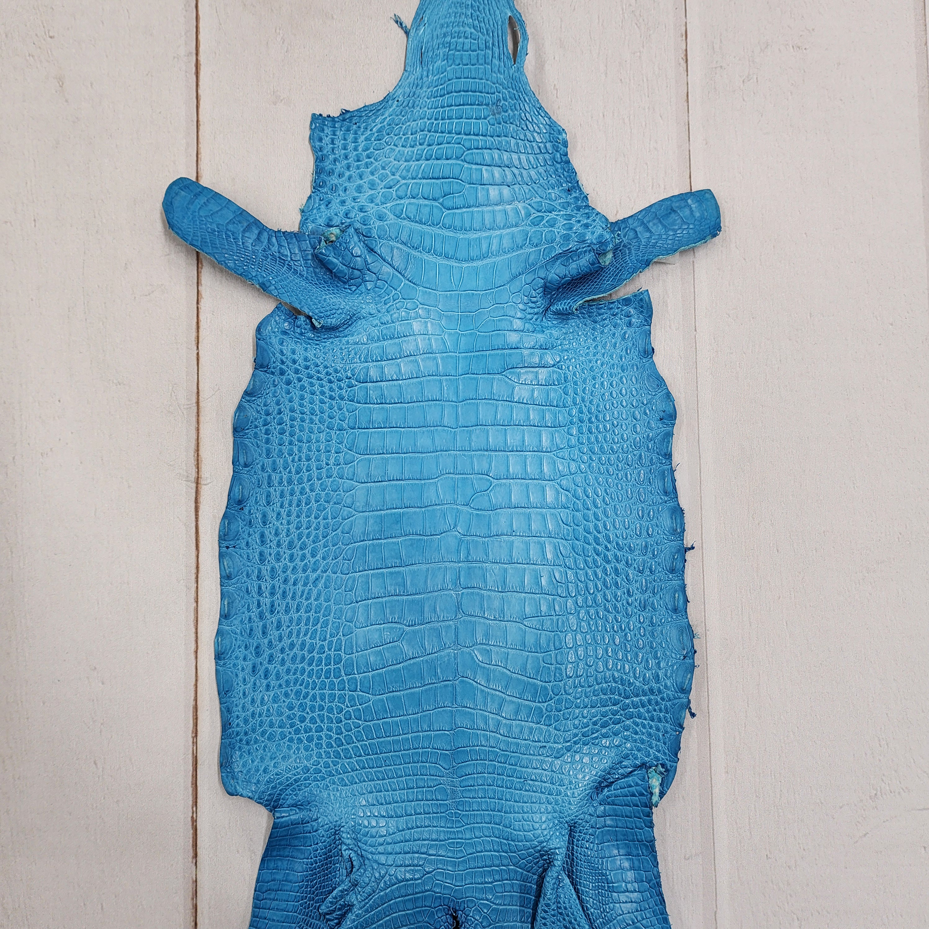 ワニ革  半艶マット  スカイブルー No.C008601