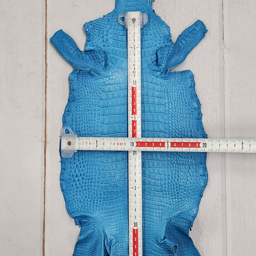ワニ革 半艶マット スカイブルー No.C008602 その他素材 エキゾチック