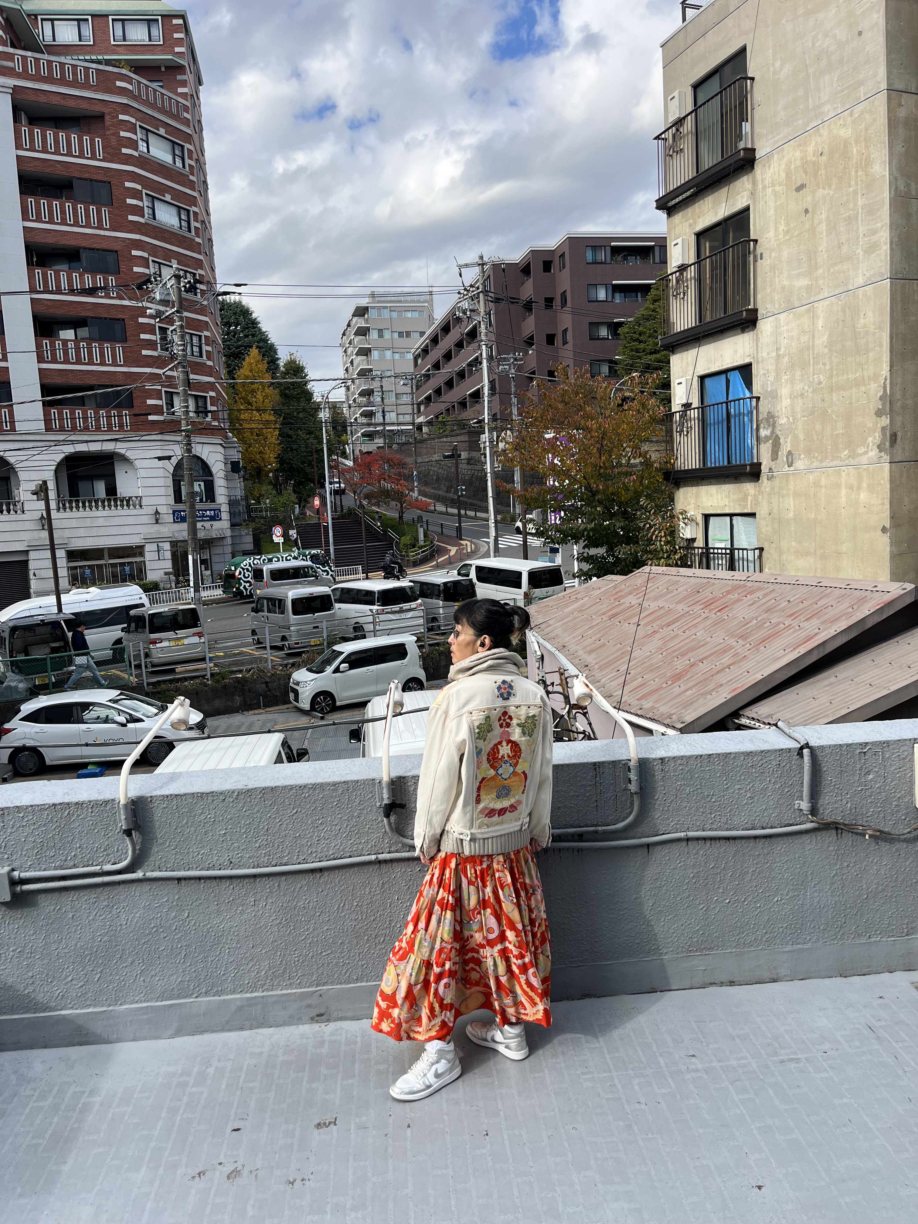 中有JK   帯デニムJK  帯パッチワークデニムJK  着物リメイク　帯リメイクJK