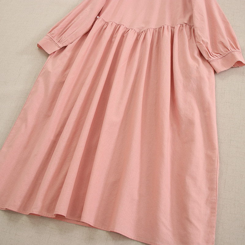 秋冬ニューモデル ユニセックスカジュアル ソリッドカラー ロングスリーブワンピース ルーズフィット 万能搭配 年齢を抑え