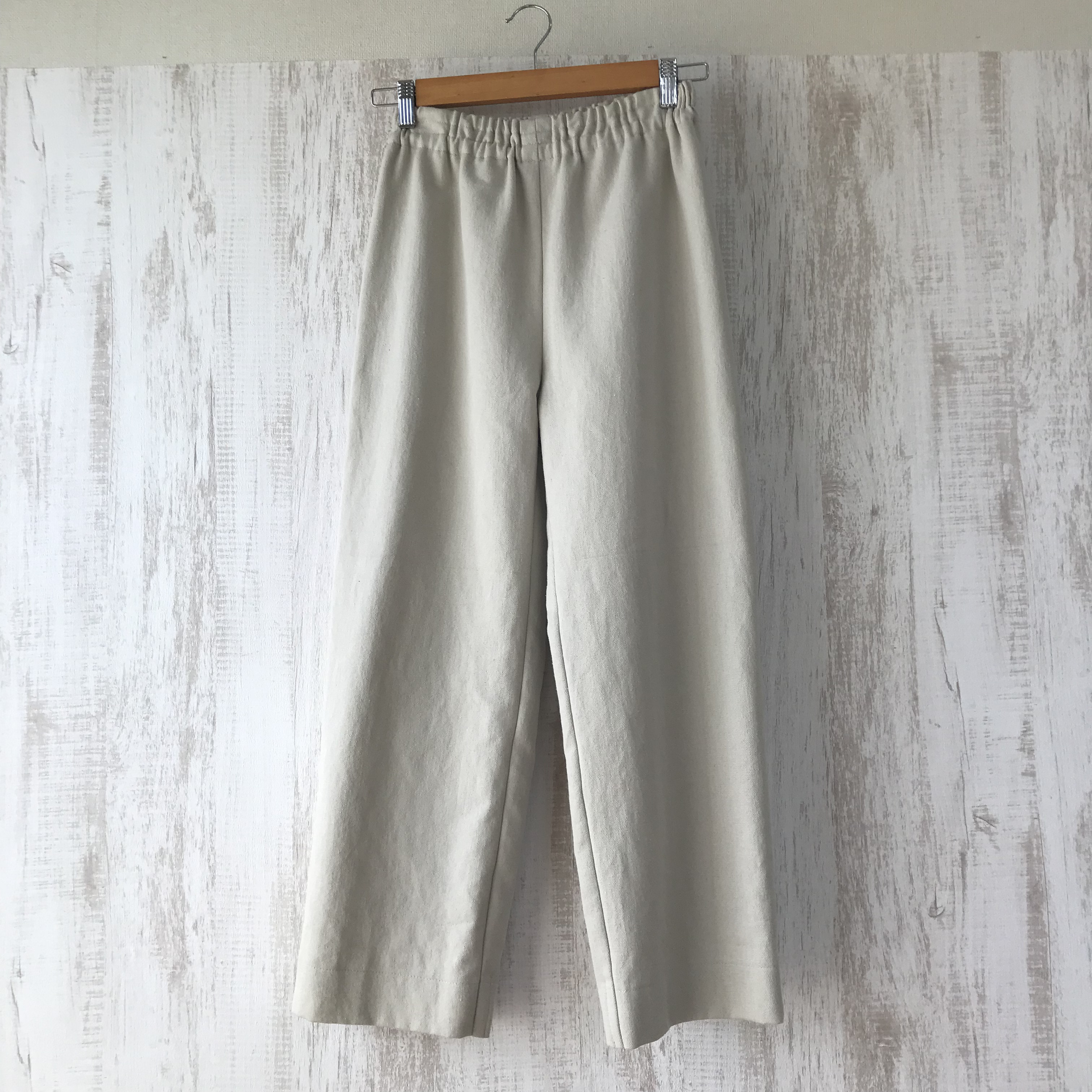 綿麻　無地　総裏地付き　パンツ　[生成]