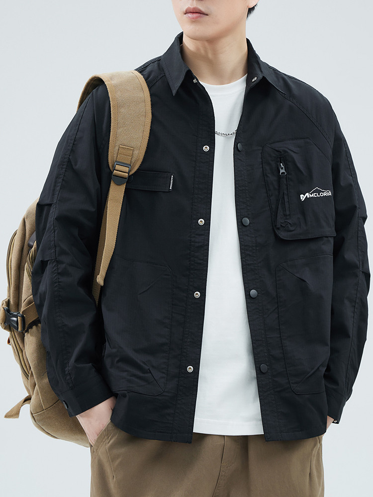 米国の復古の新型の工装のジャケットの男性秋の潮牌のカジュアルな上着はゆったりとしています開襟シャツのコートの男性