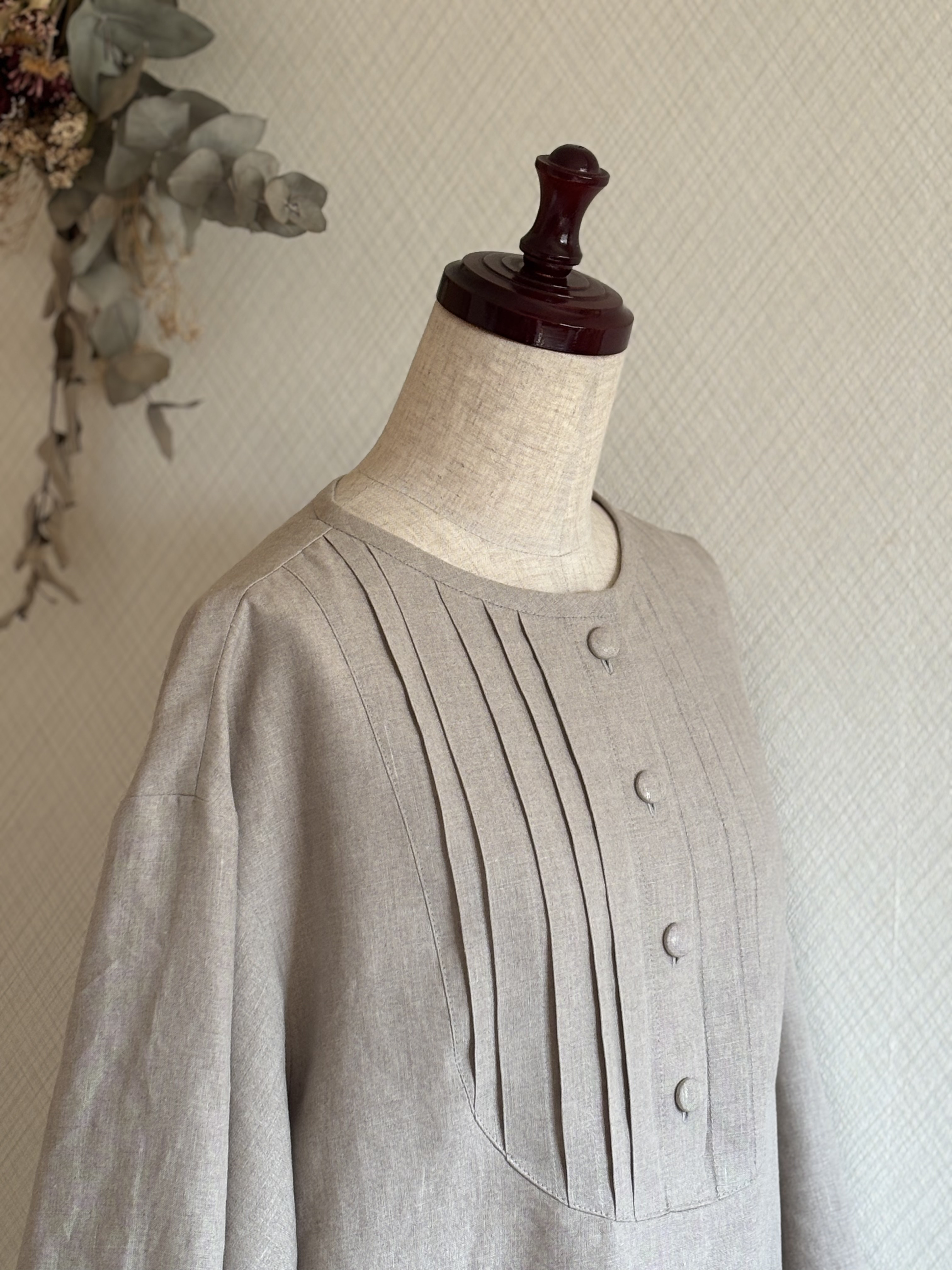 リネンヨークワンピース