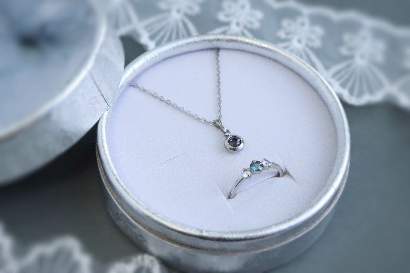 アレキサンドライトのペンダント&リング＊天然石＊フリーサイズ ＊誕生石