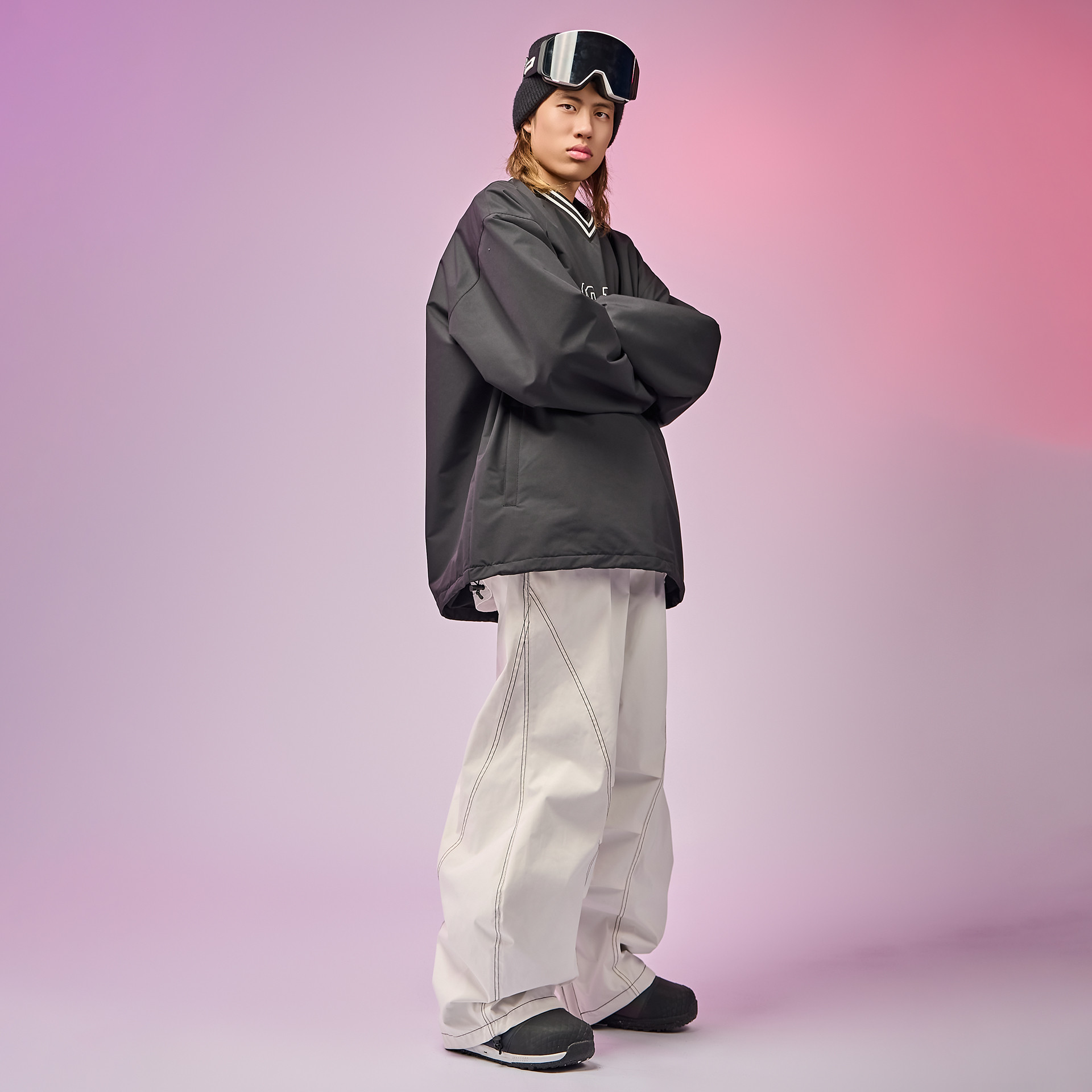 25-26秋冬限定 スノーボードウェア 防水 黒 白 パンツ ズボン メンズ レディース スノボウェア SN067