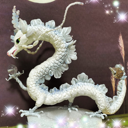 花龍の縁起物オブジェ 龍の置物（横22cm） その他インテリア雑貨