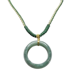 双龍戯珠八卦彫刻ひすいペンダントトップ本翡翠天然石ネックレス