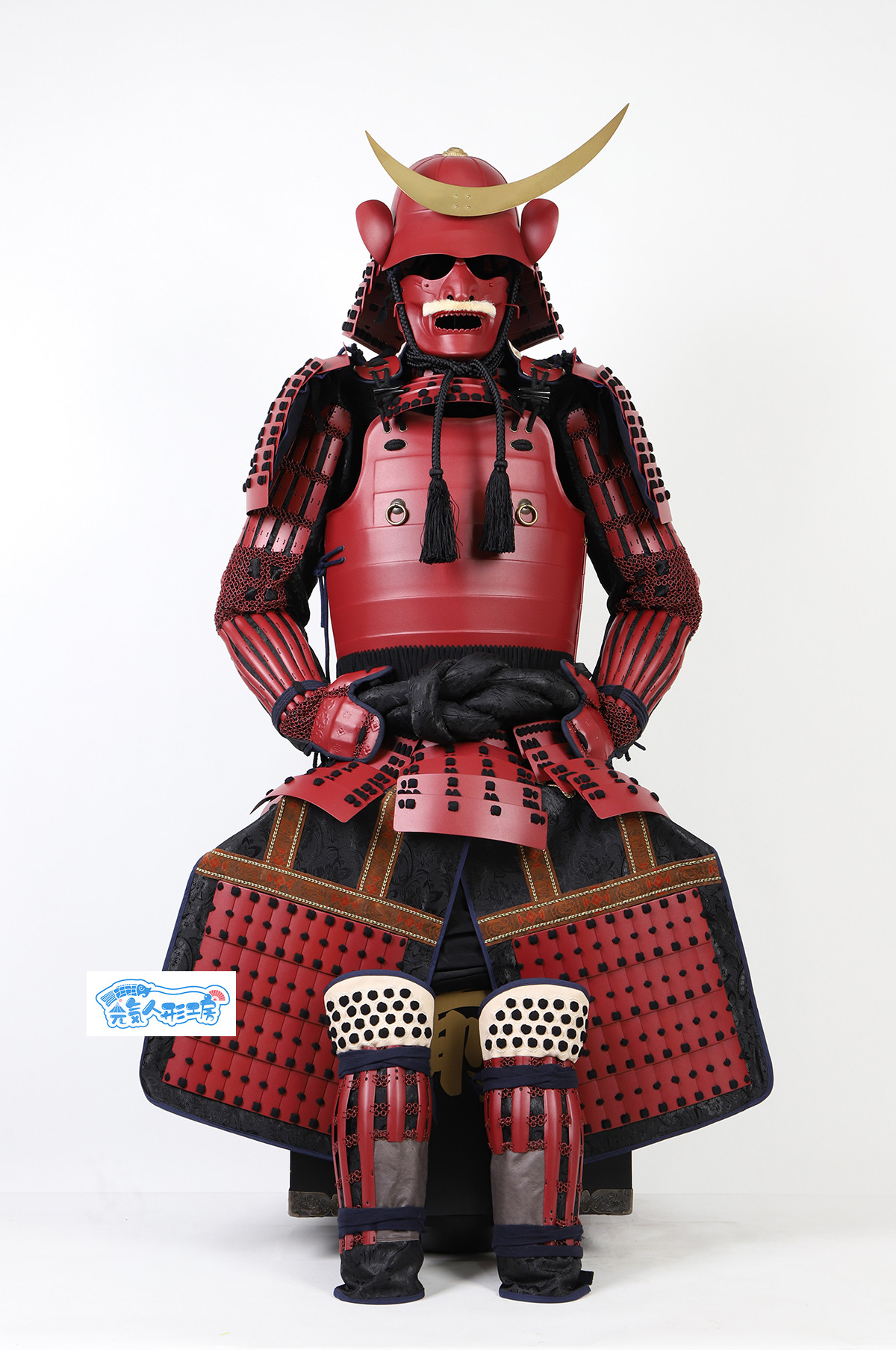 本格 甲冑 鎧兜 黒赤 伝統武士飾り 戦国武将風 和風インテリア 兜飾り 撮影 舞台 コスプレ用 五月人形代替