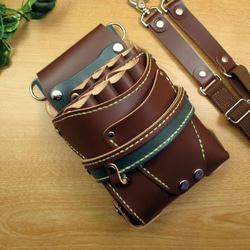 いちまり　ホワイト＆カラフル　５丁　本革シザーケース　SCA-8/CWA 本革 ハンドメイド 8丁差し シザーケース (オールブラック) SCA-143