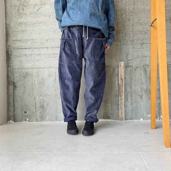 遠州織naturalコーデュロイ  サルエルパンツ 4枚目の画像