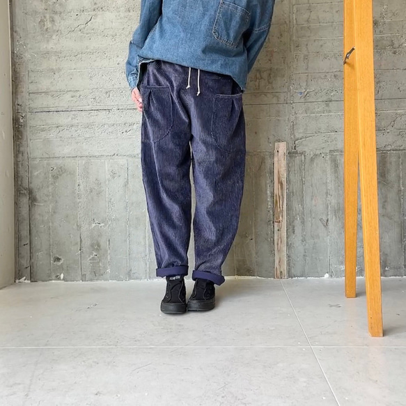 遠州織naturalコーデュロイ  サルエルパンツ 2枚目の画像