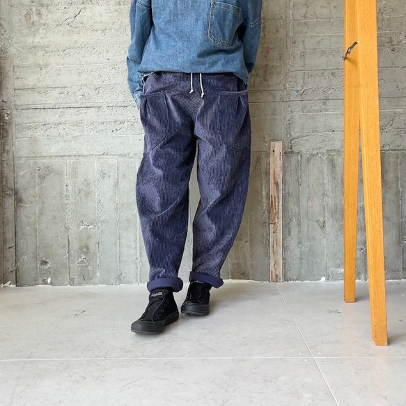 遠州織naturalコーデュロイ  サルエルパンツ 3枚目の画像