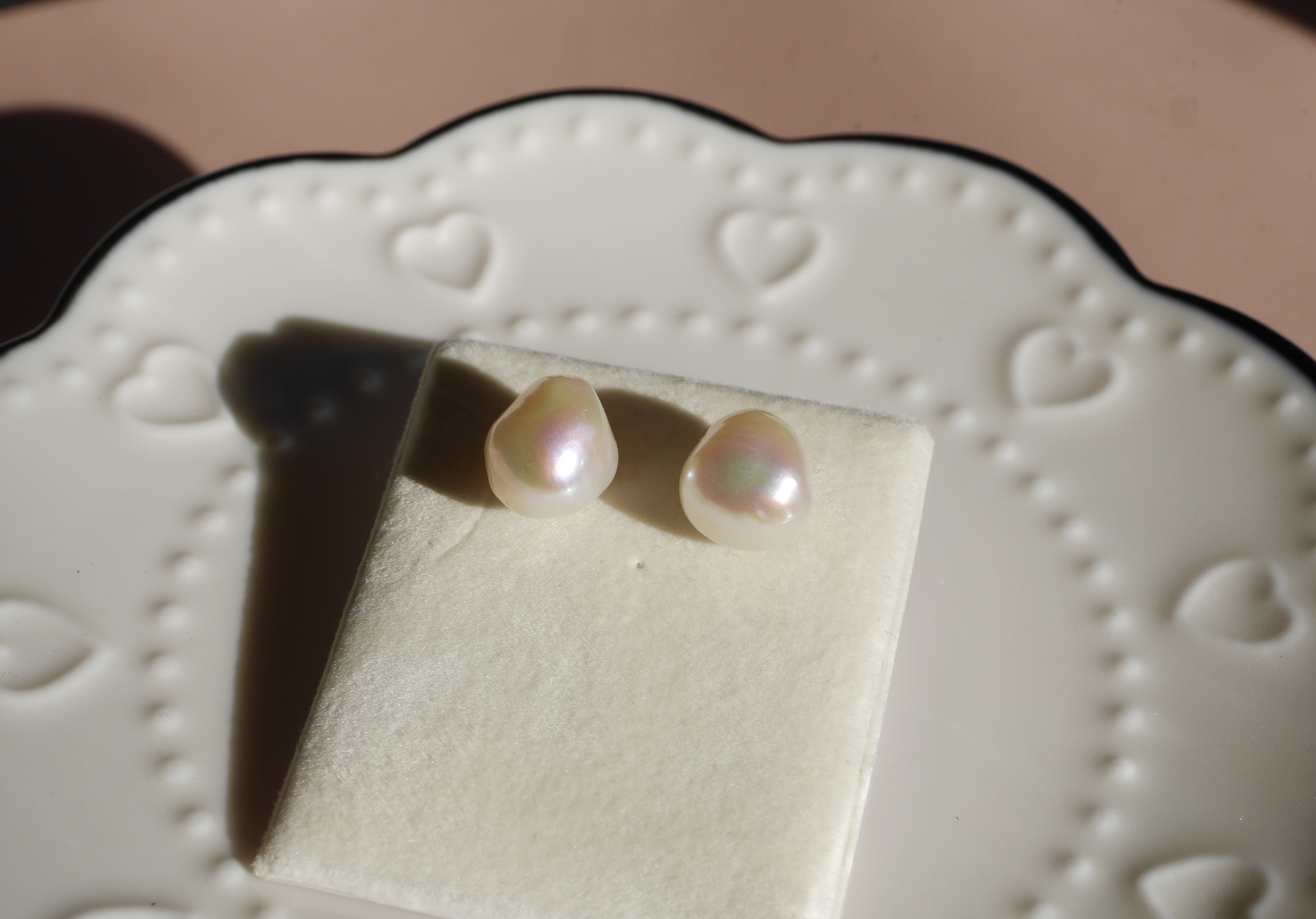 ニュアンス感のある形/カジュアル使いやすい/バロックパールチタンピアス 商品No.Y38 金属アレルギー対応