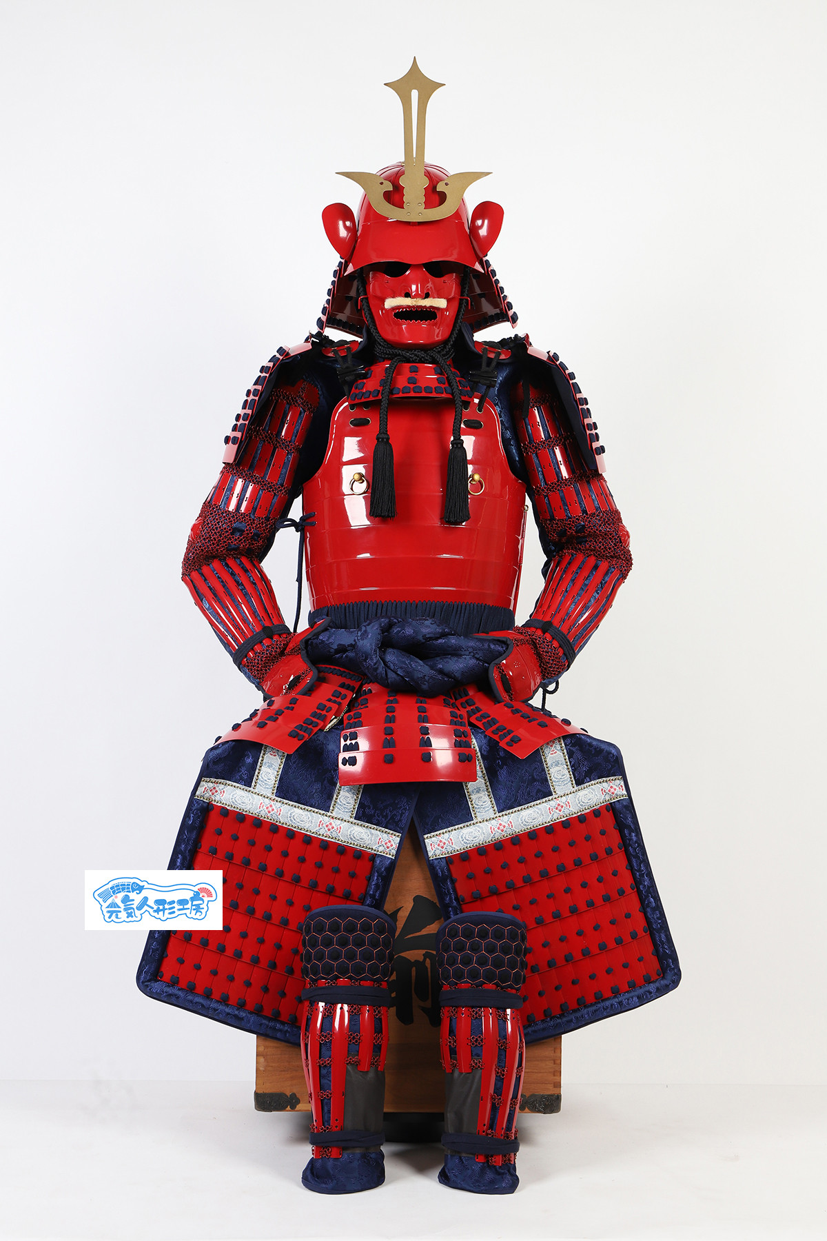 本格 甲冑 鎧兜 赤 伝統武士飾り 戦国武将風 和風インテリア 兜飾り 撮影 舞台 コスプレ用 五月人形代替