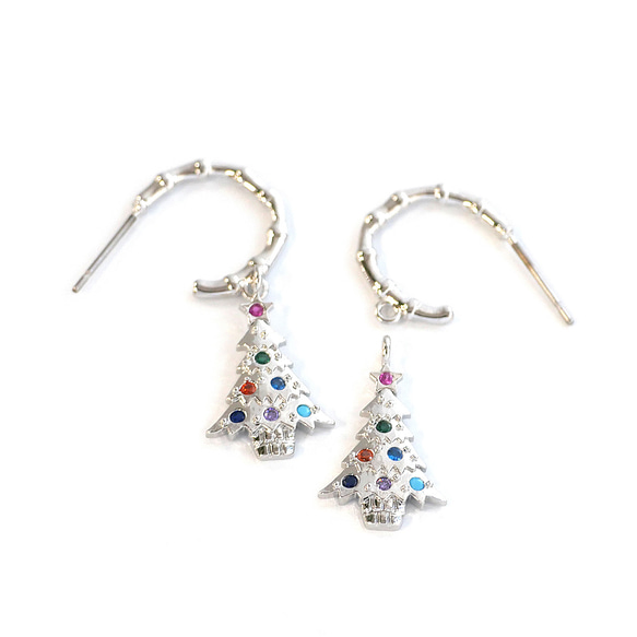 ejp934 [2件裝] 彩色鋯石迷你聖誕樹吊墜 第8張的照片