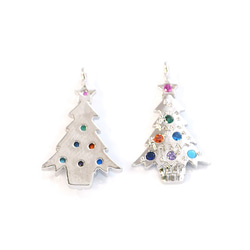 ejp934 [2件裝] 彩色鋯石迷你聖誕樹吊墜 第7張的照片