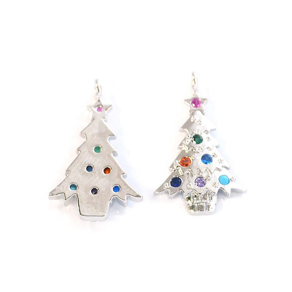 ejp934 [2件裝] 彩色鋯石迷你聖誕樹吊墜 第7張的照片