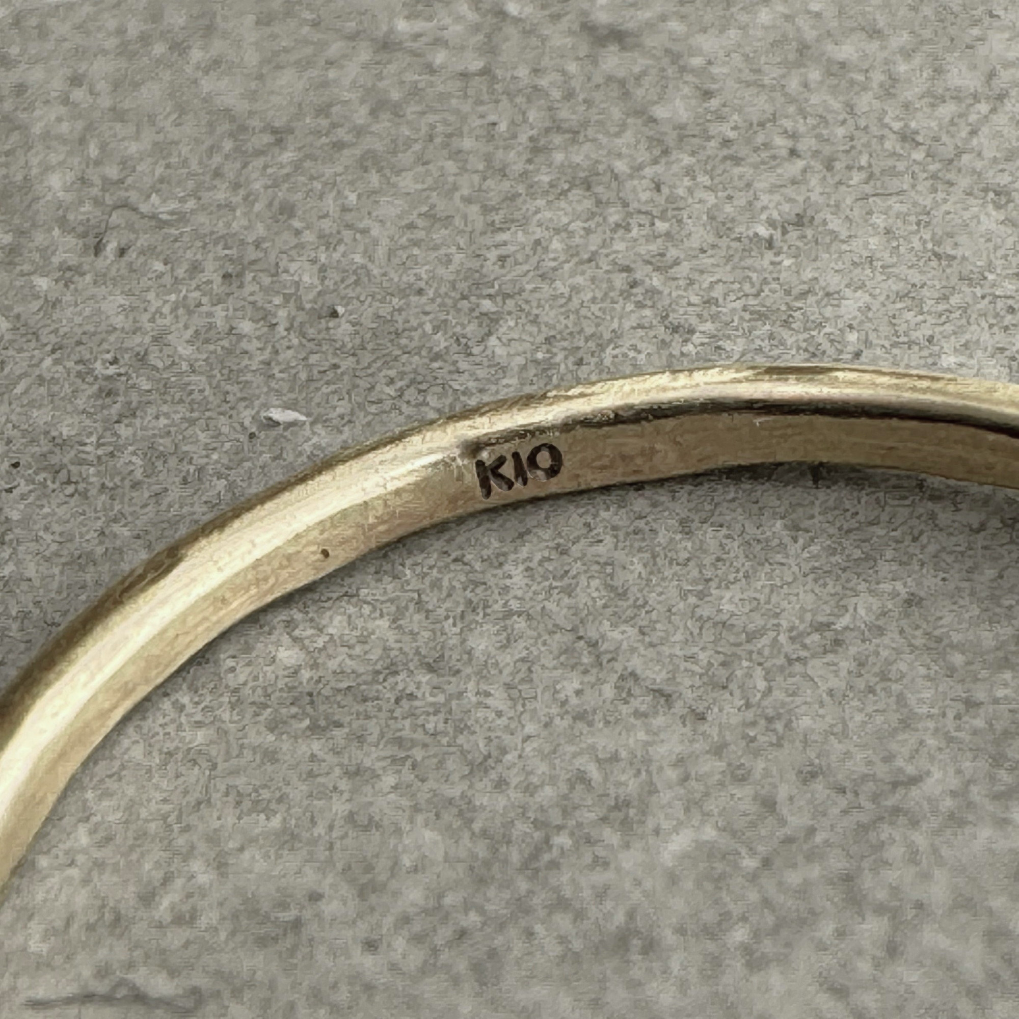 【K10】Diamond ring 槌目マット/イエローゴールド/指輪/リング/ダイヤモンド