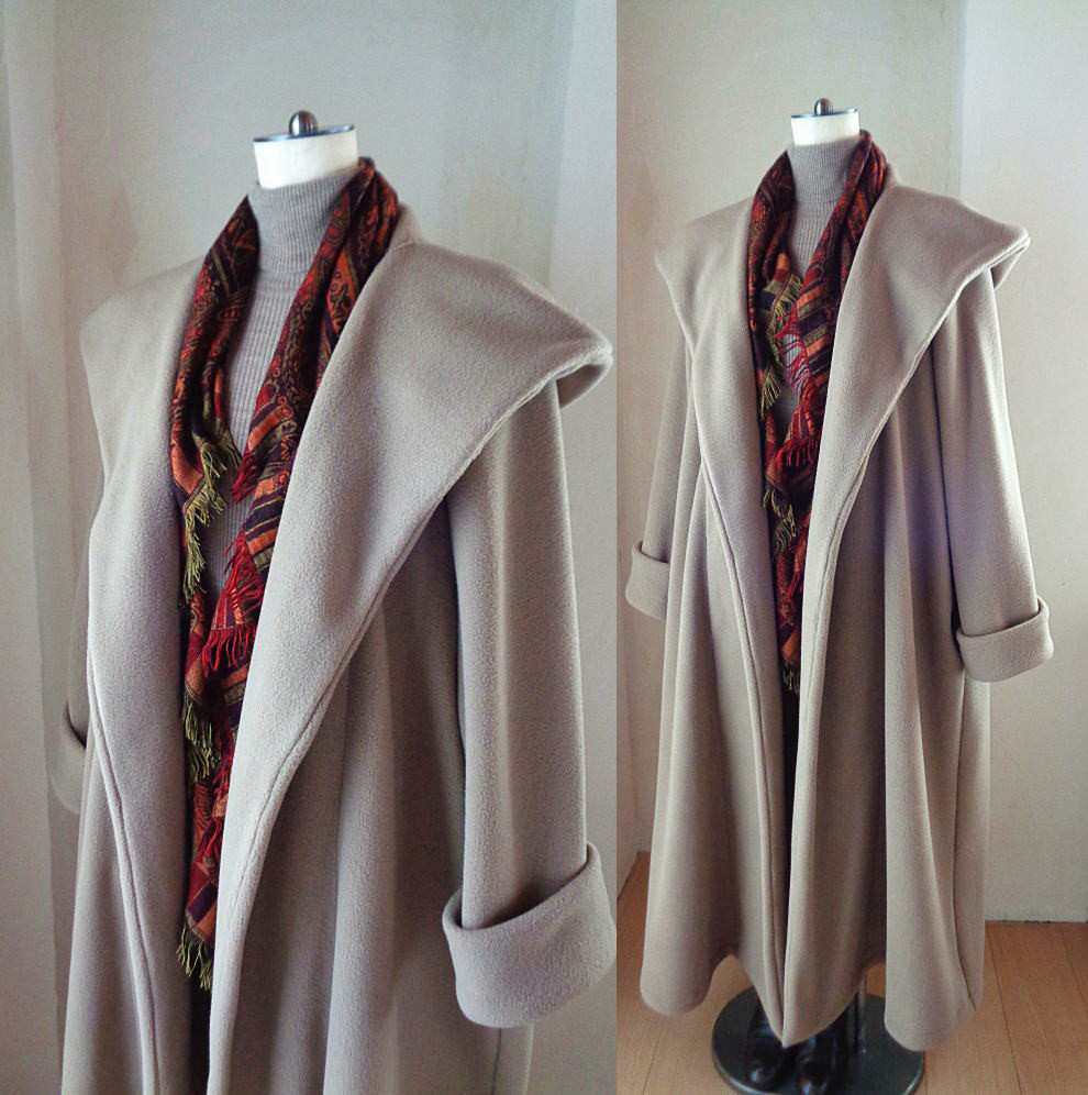 ラス１ 魔法使い♥超軽量 ビッグフード ローブコート♥トープ♥アンチピリング加工 ふんわり上質フリース