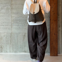 -maruyu- リネン帆布の小さめリュック 12枚目の画像