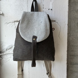 -maruyu- リネン帆布の小さめリュック 2枚目の画像