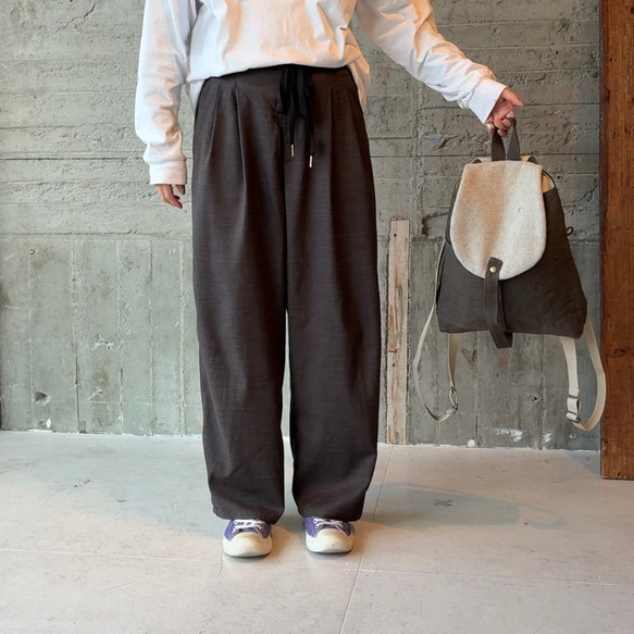 -maruyu- リネン帆布の小さめリュック 10枚目の画像