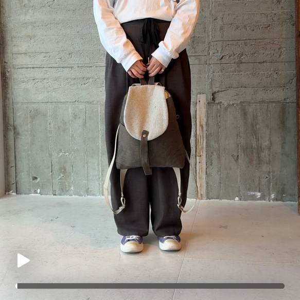 -maruyu- リネン帆布の小さめリュック 13枚目の画像