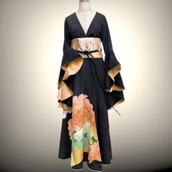 ドレープ袖 着物ガウン ドレスガウン 着物リメイク 演奏会 結婚式 バンド 和装 B71101 12枚目の画像