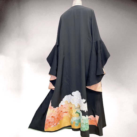 ドレープ袖 着物ガウン ドレスガウン 着物リメイク 演奏会 結婚式 バンド 和装 B71101 8枚目の画像