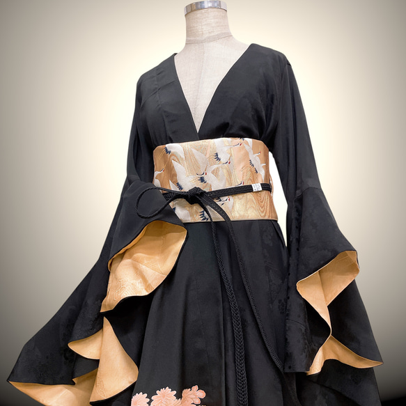 ドレープ袖 着物ガウン ドレスガウン 着物リメイク 演奏会 結婚式 バンド 和装 B71101 2枚目の画像