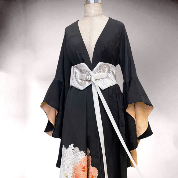 ドレープ袖 着物ガウン ドレスガウン 着物リメイク 演奏会 結婚式 バンド 和装 B71101 10枚目の画像