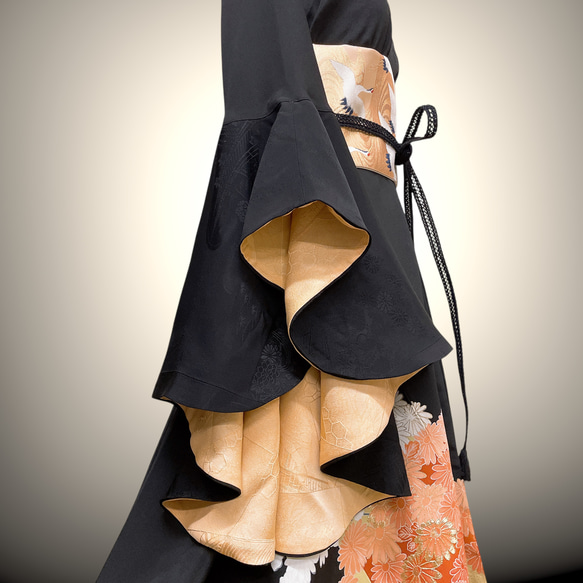 ドレープ袖 着物ガウン ドレスガウン 着物リメイク 演奏会 結婚式 バンド 和装 B71101 13枚目の画像