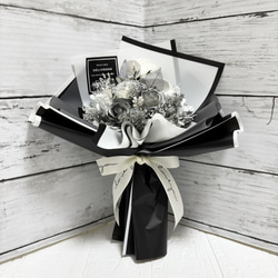 プリザーブドフラワー花束 モノトーン② シック ブーケ プリザーブド