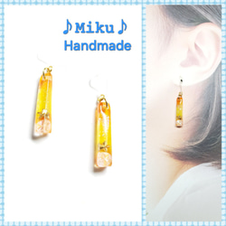 No.560-E カラフル☆さざれ石☆レジンピアス・イヤリング ピアス