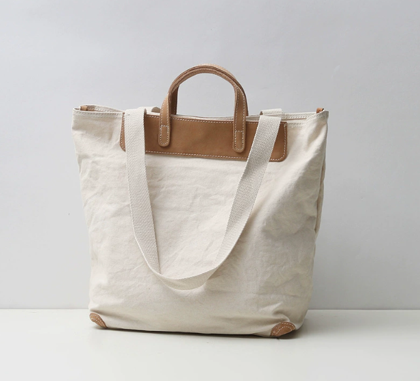 レザー キャンバストートバッグ  ショルダー バッグ  A4 肩掛けバッグ ビジネスメンズ レディース 4色選択可