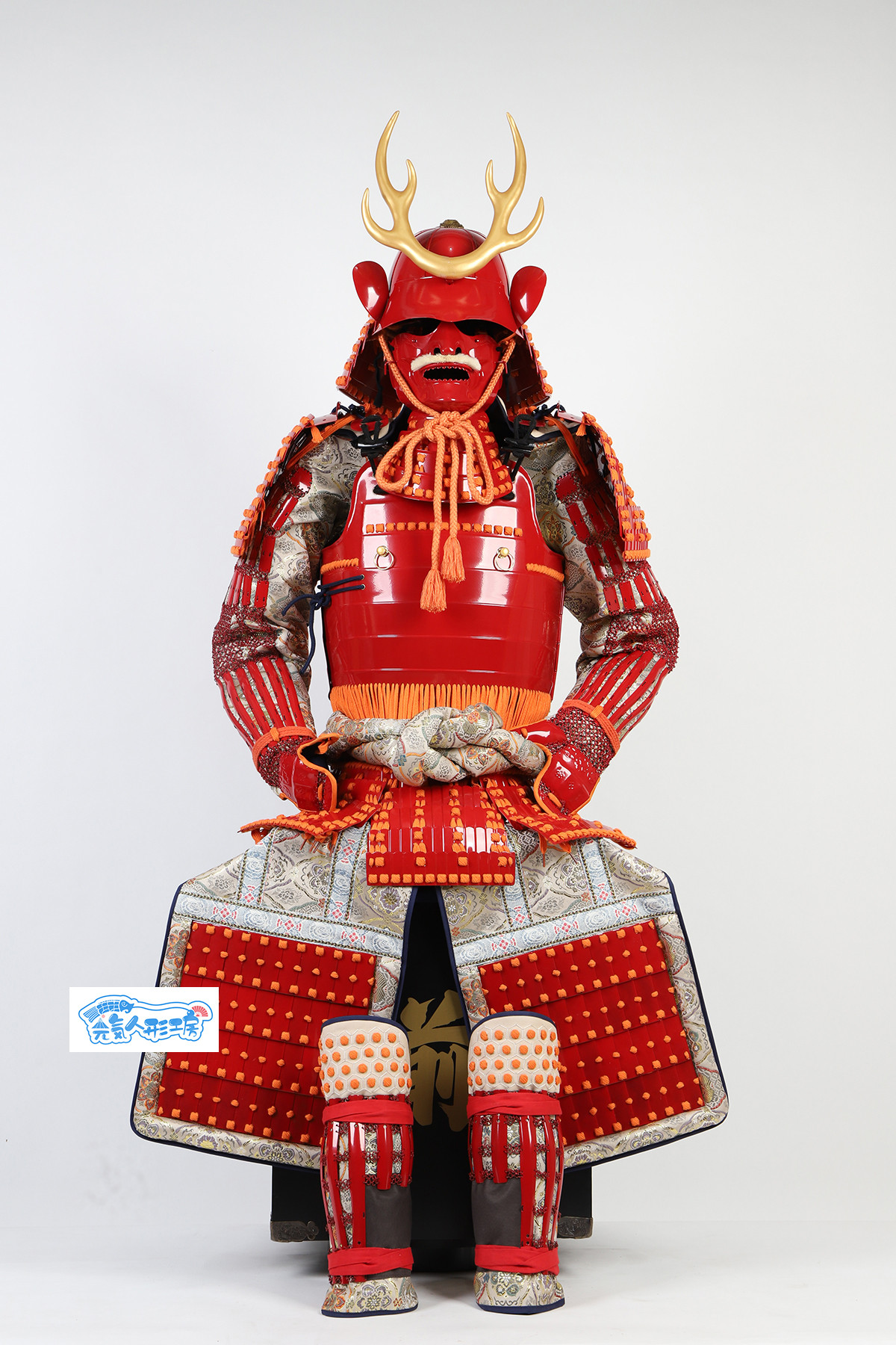 本格 甲冑 鎧兜 赤 伝統武士飾り 戦国武将風 和風インテリア 兜飾り 撮影 舞台 コスプレ用 五月人形代替