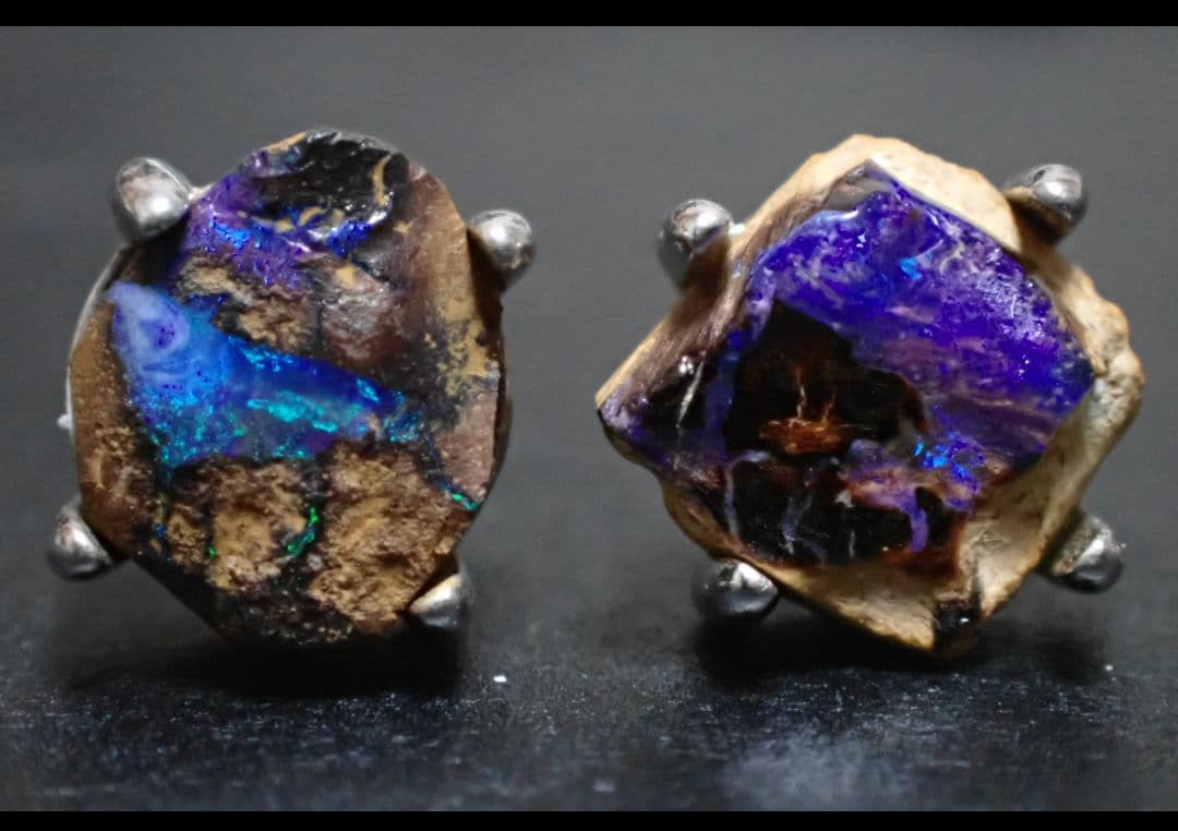 ボルダーオパール　ピアス