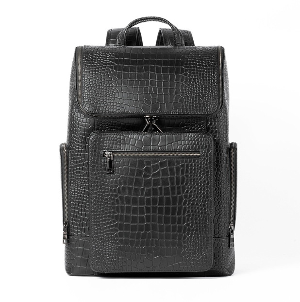 クロコダイル型押しレザー リュックサック メンズバッグ ビジネス 通勤通学 A4 出張 自転車 鞄 バックパック 本革
