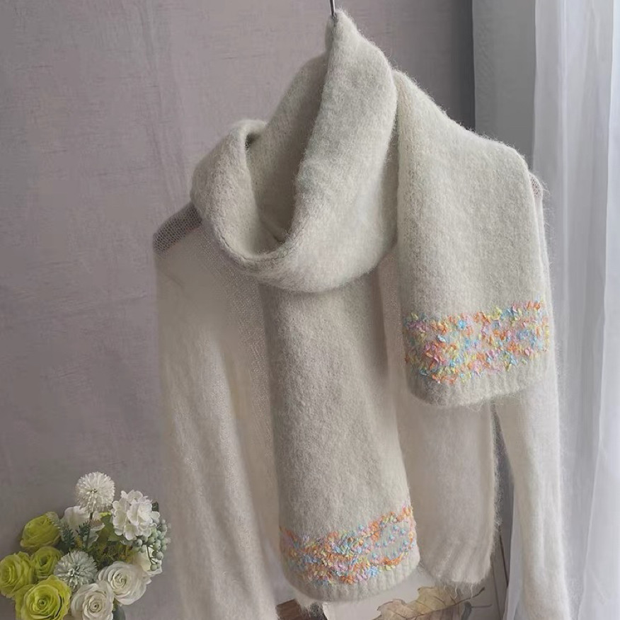 ニットマフラー 、通勤、 通学、防寒対策