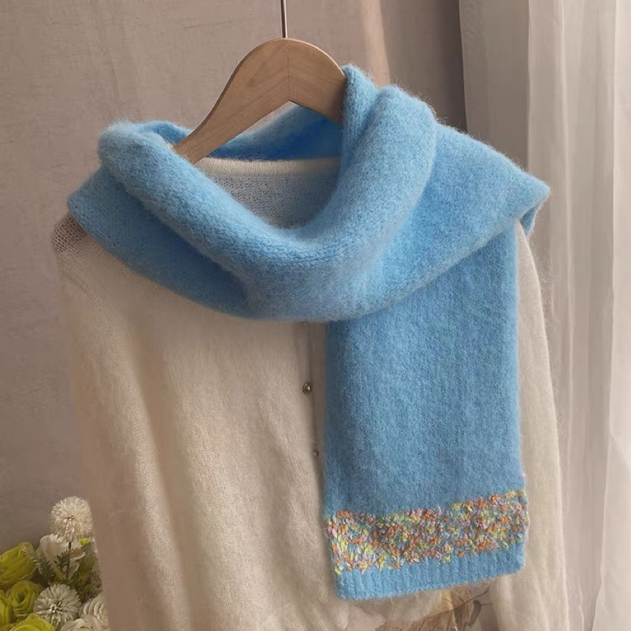 ニットマフラー 、通勤、 通学、防寒対策