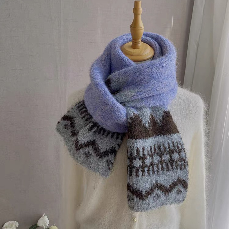 ニットマフラー 、通勤、 通学、防寒対策