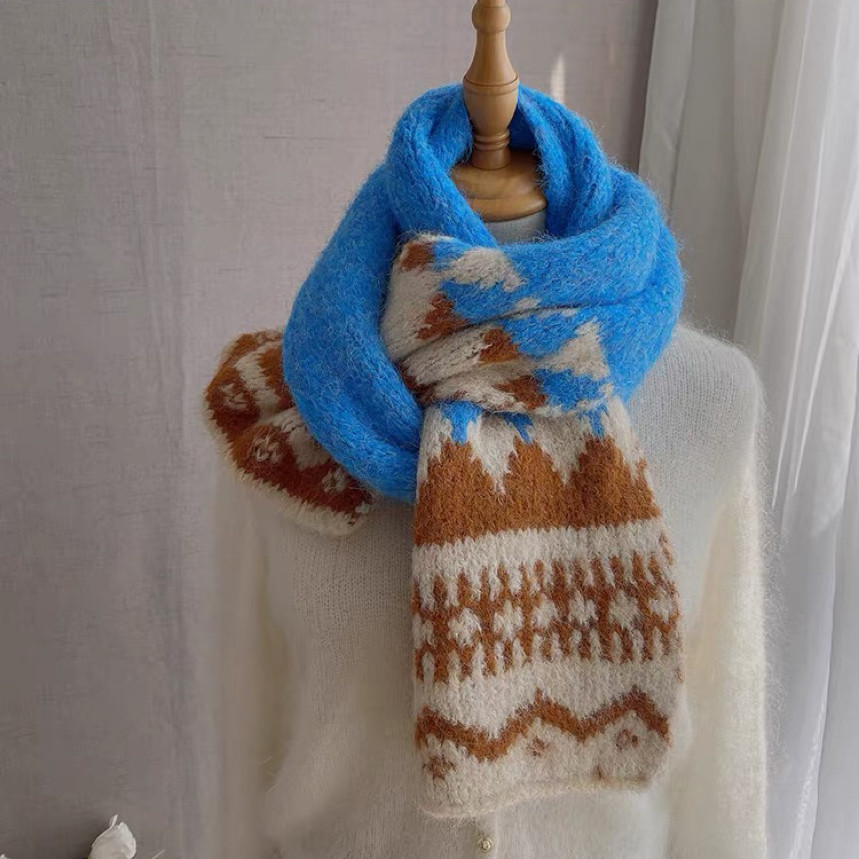 ニットマフラー 、通勤、 通学、防寒対策