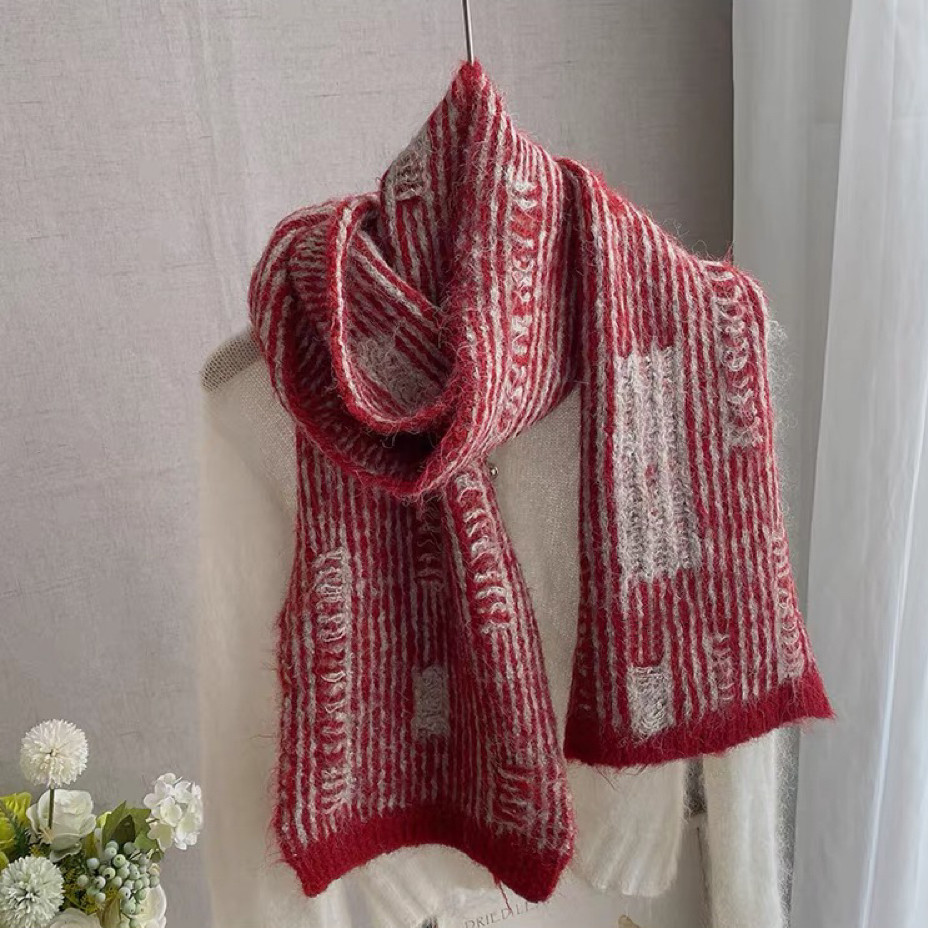 ニットマフラー 、通勤、 通学、防寒対策、男女兼用