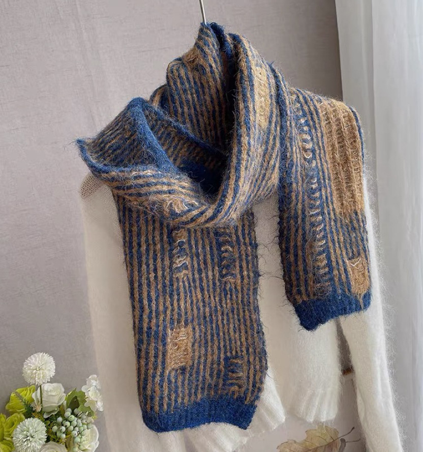 ニットマフラー 、通勤、 通学、防寒対策、男女兼用