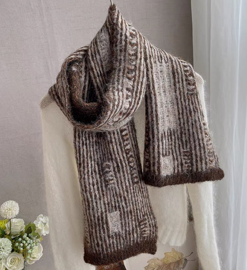 ニットマフラー 、通勤、 通学、防寒対策、男女兼用